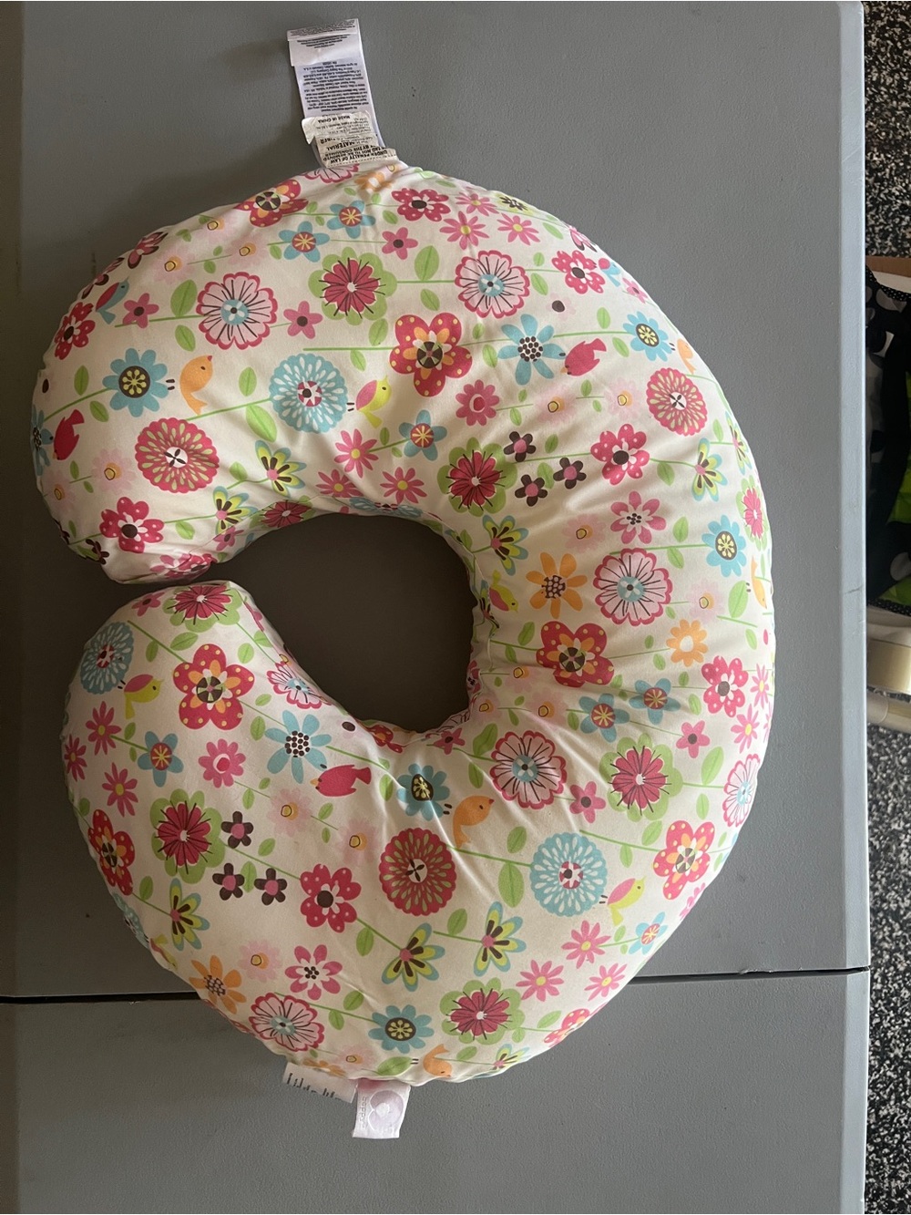 Boppy Floral Nursing Pillow in Pink, Aqua, Yellow & Green